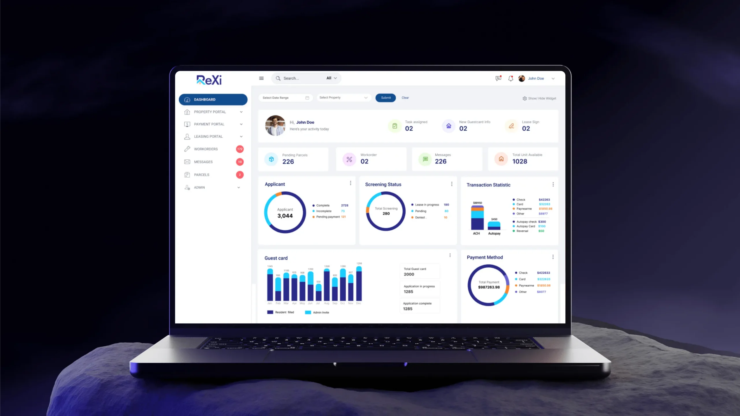 Rexi custom PropTech platform dashboard for multifamily real estate
