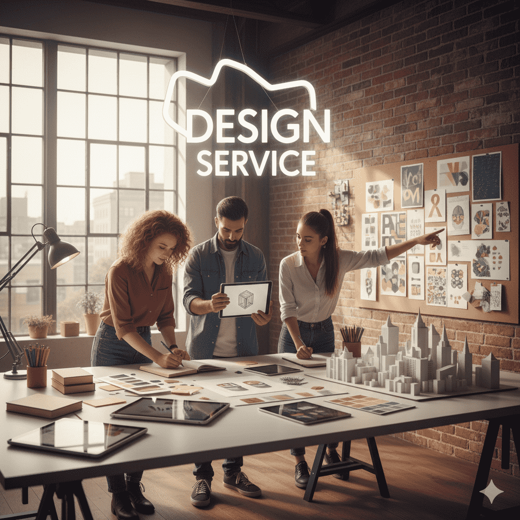 Team members discussion on design